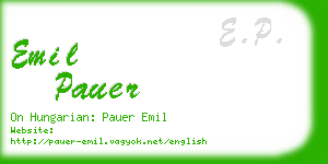 emil pauer business card